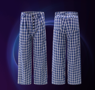 复古格子宽松慵懒休闲长裤