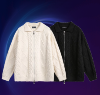 肌理感 拉链毛衣